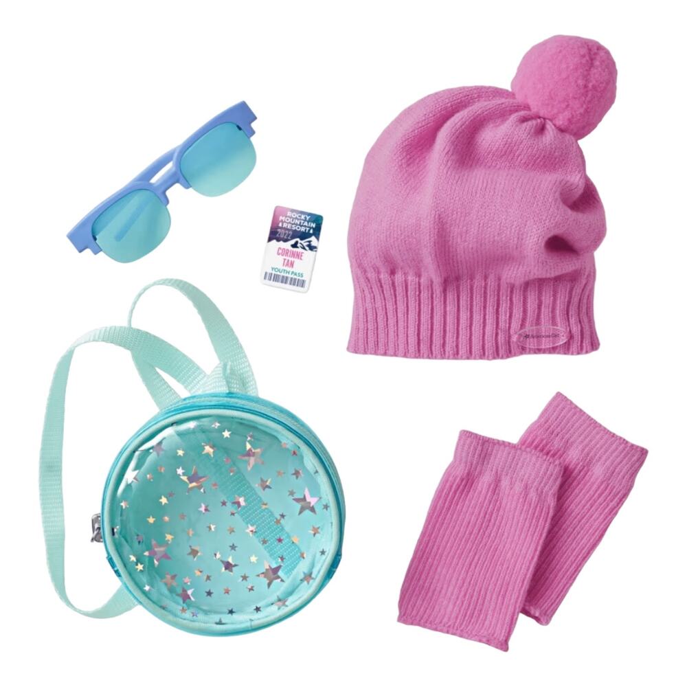 NEW American Girl Of The Year CORINNE DOLL + ACCESSORIES Meet Outfit Purse Hat + - Picture 7 of 16
